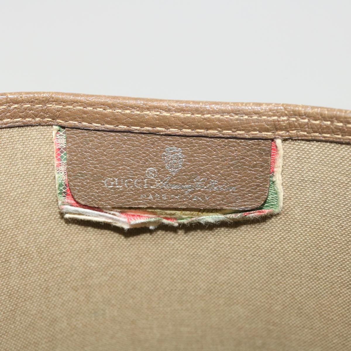 GUCCI Web Sherry Line GG Canvas Tote Bag PVC Leather Beige 40 02 003 34976