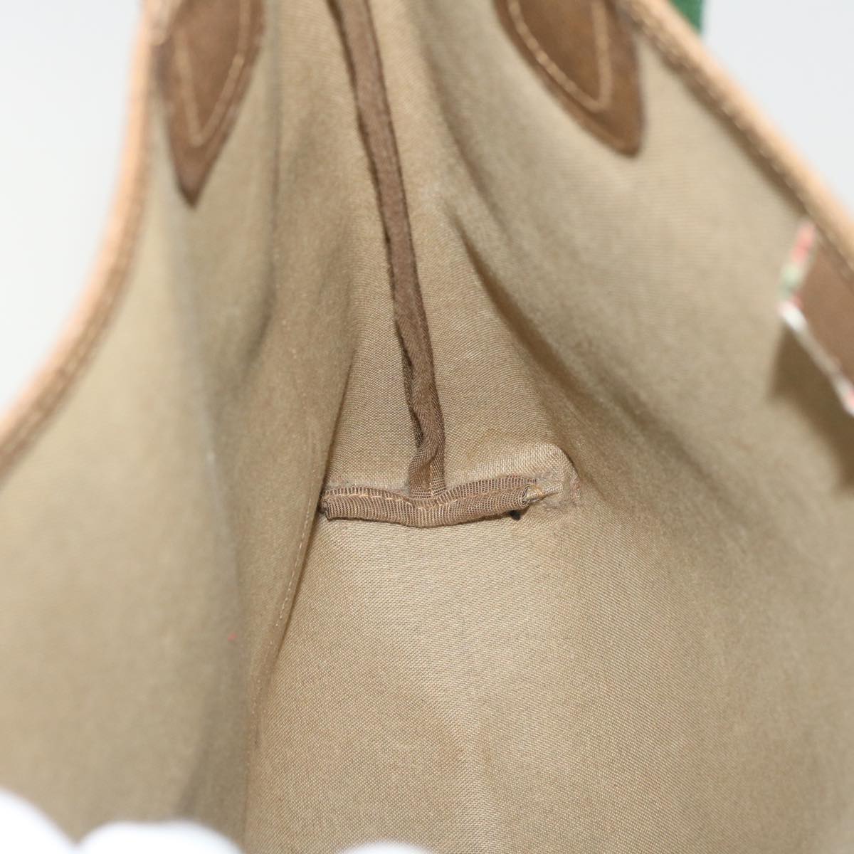 GUCCI Web Sherry Line GG Canvas Tote Bag PVC Leather Beige 40 02 003 34976