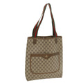 GUCCI Web Sherry Line GG Canvas Tote Bag PVC Leather Beige 40 02 003 34976