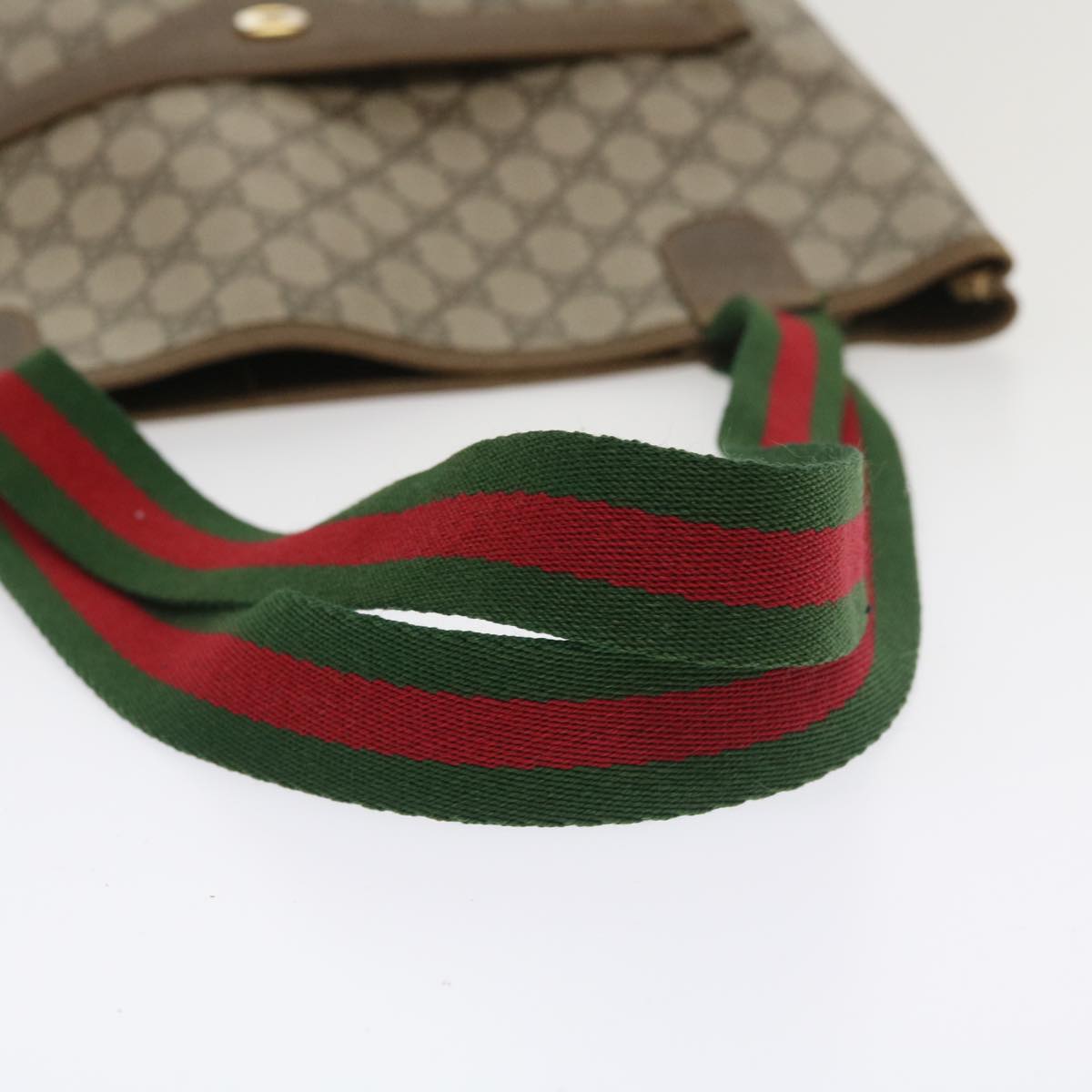 GUCCI Web Sherry Line GG Canvas Tote Bag PVC Leather Beige 40 02 003 34976