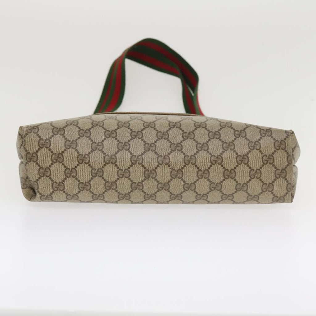 GUCCI Web Sherry Line GG Canvas Tote Bag PVC Leather Beige 40 02 003 34976
