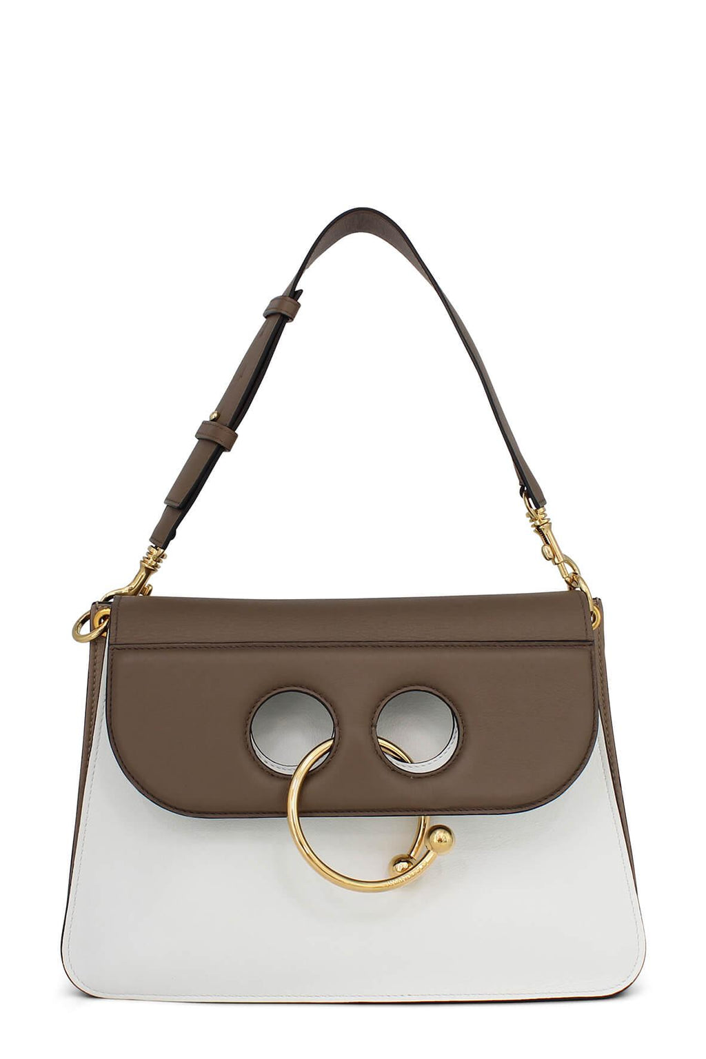 Medium Pierce Bag Brown White