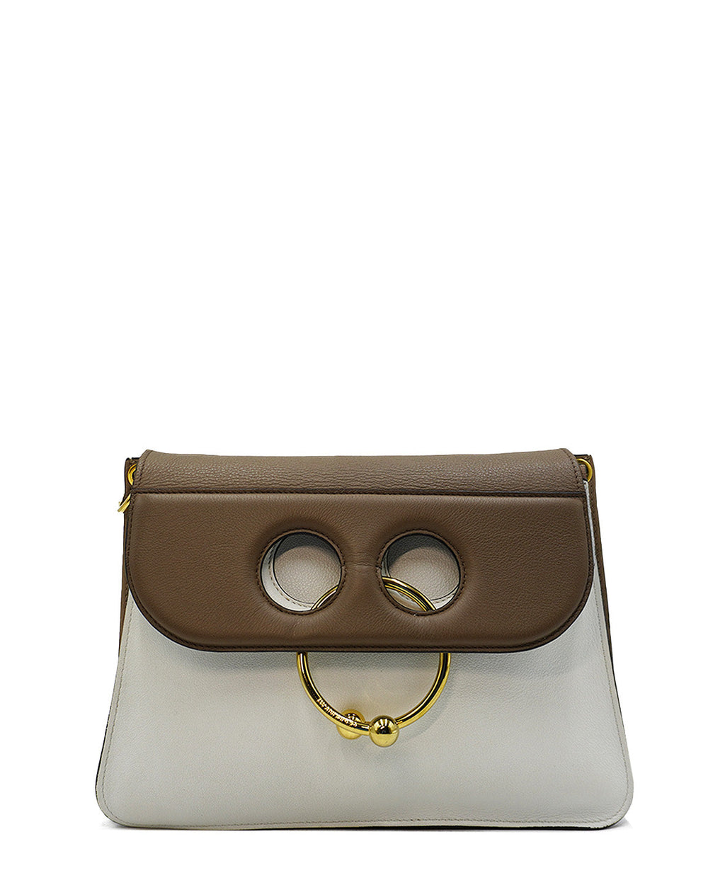 Medium Pierce Bag Brown, White