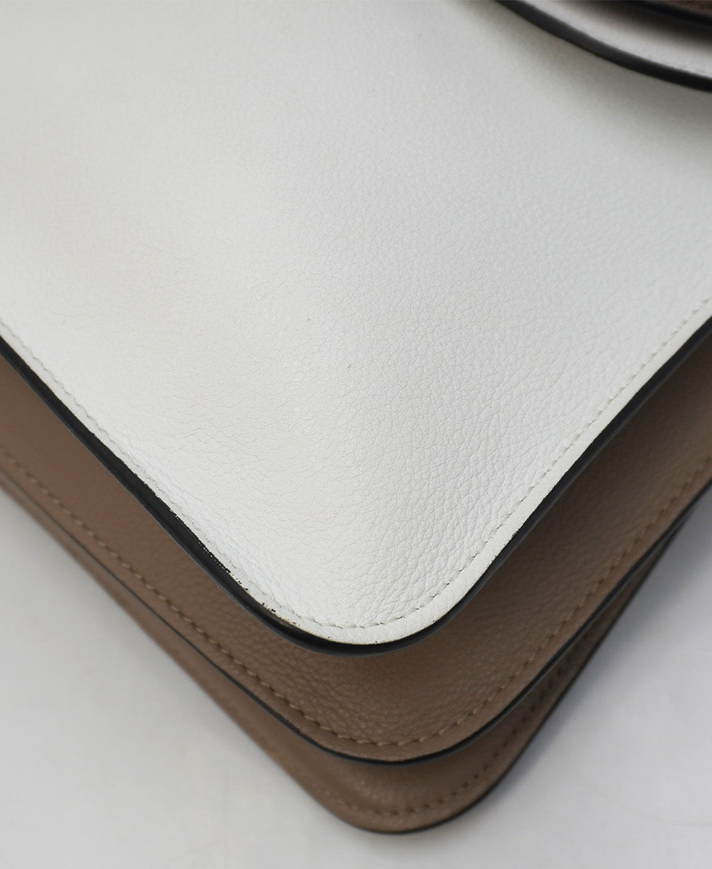 Medium Pierce Bag Brown, White