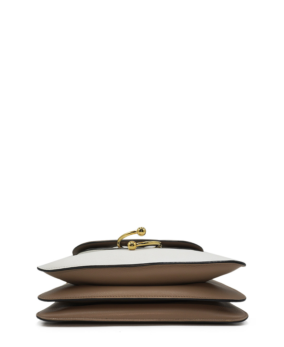 Medium Pierce Bag Brown, White