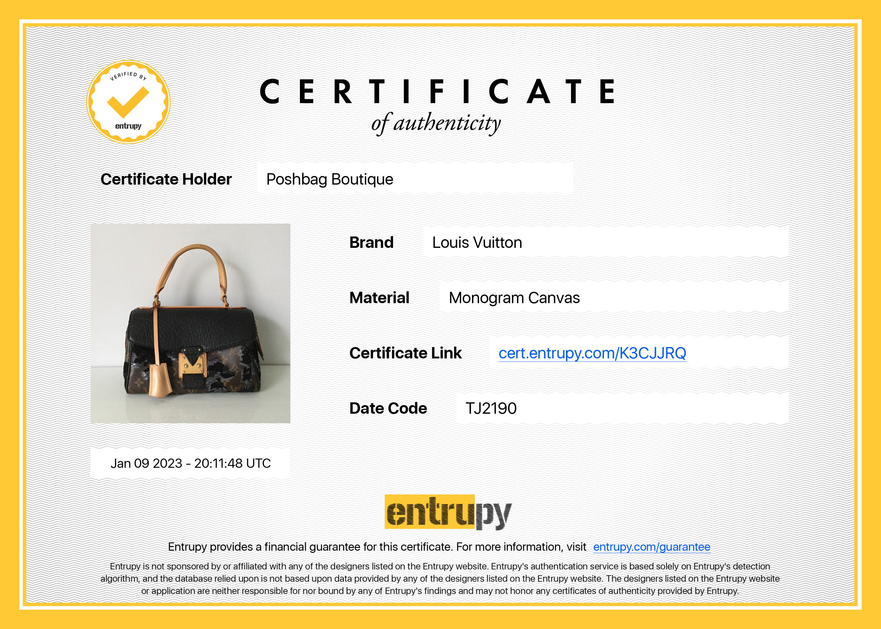 Louis Vuitto Carrousel Fleur de Jais Monogram Canvas Bag