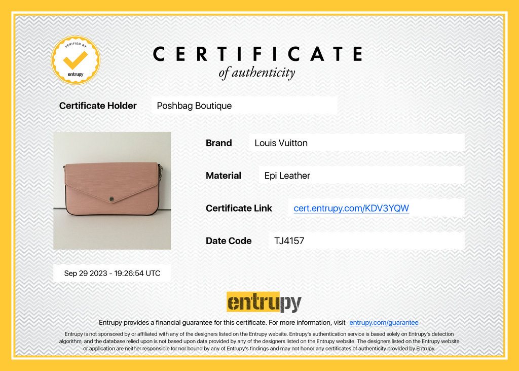 Louis Vuitto Felicie Epi Leather Pochette Bag