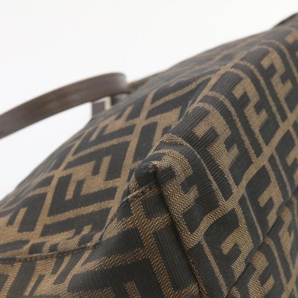 FENDI Zucca Canvas Mamma Baguette Shoulder Bag Brown Black ki1362