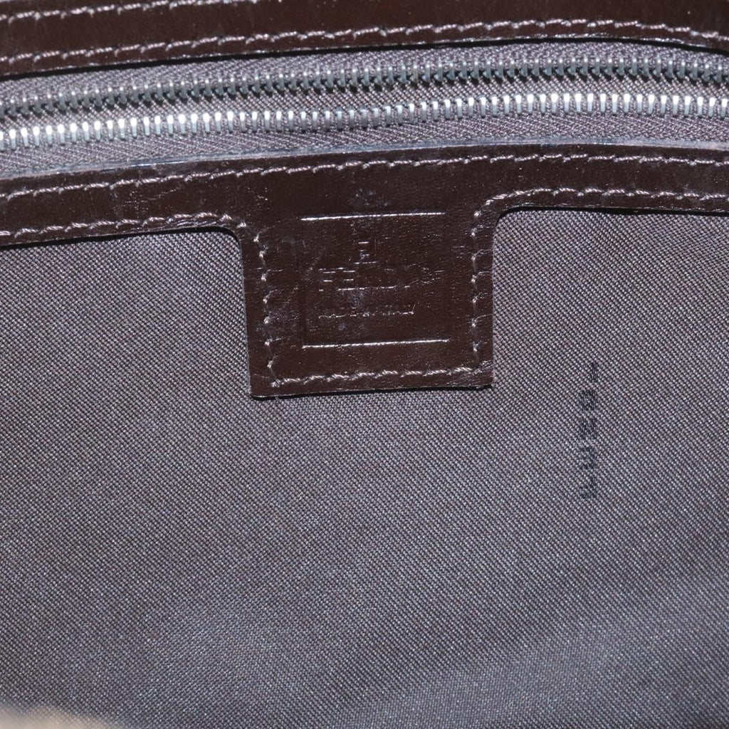 FENDI Zucca Canvas Mamma Baguette Shoulder Bag Brown Black ki1362