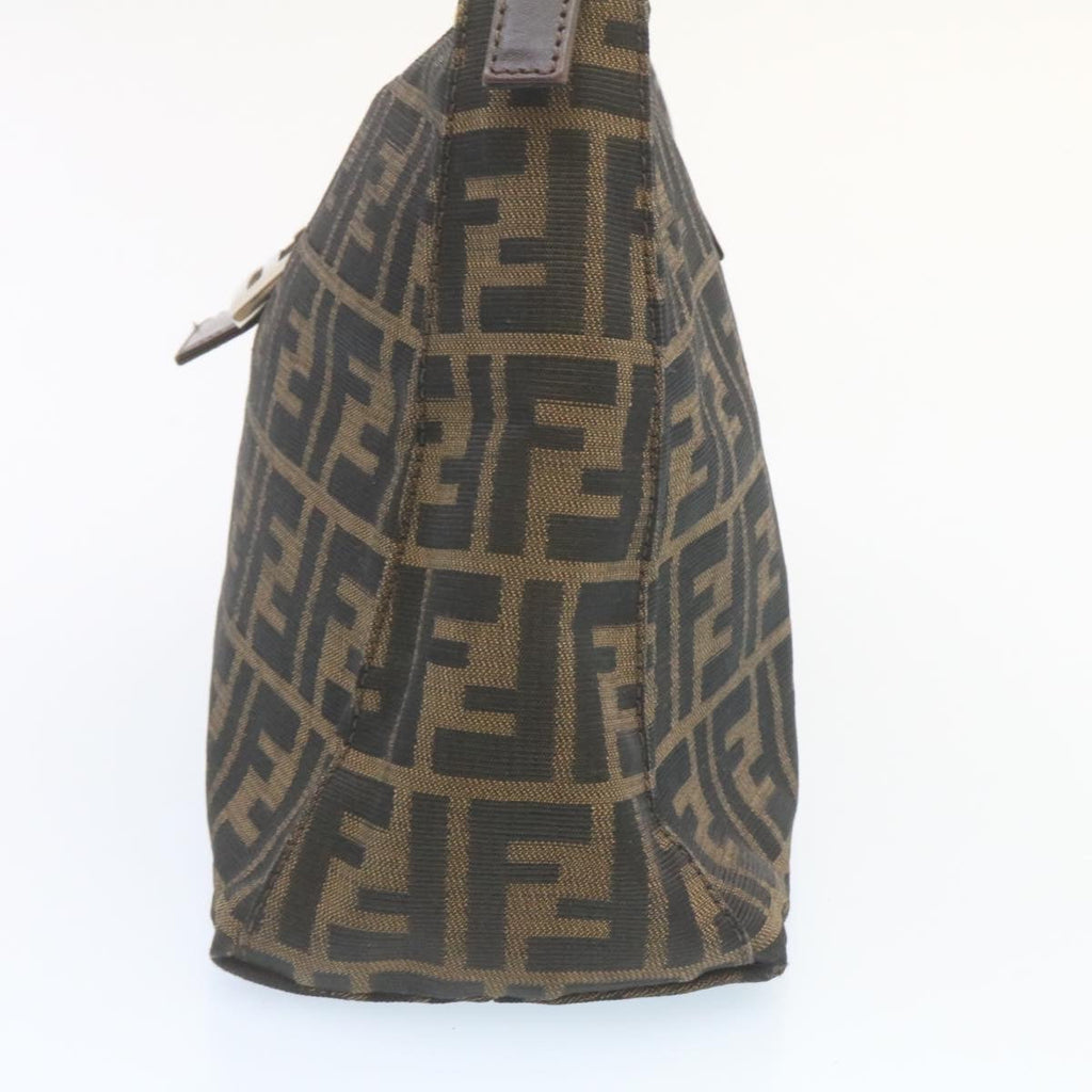 FENDI Zucca Canvas Mamma Baguette Shoulder Bag Brown Black ki1362