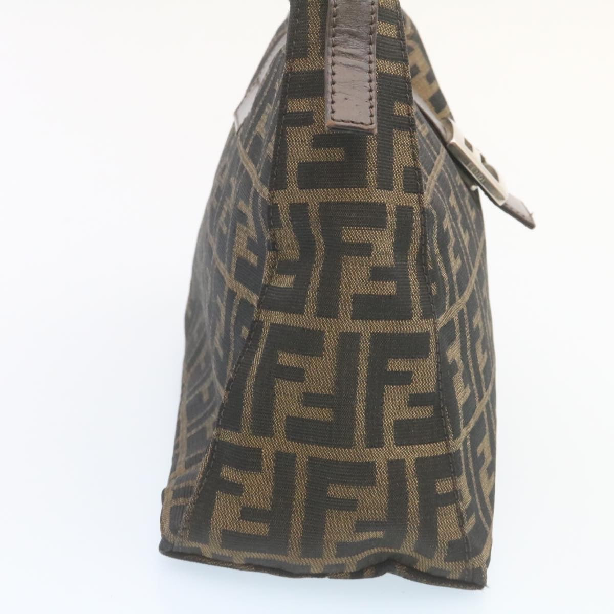 FENDI Zucca Canvas Mamma Baguette Shoulder Bag Brown Black ki1362