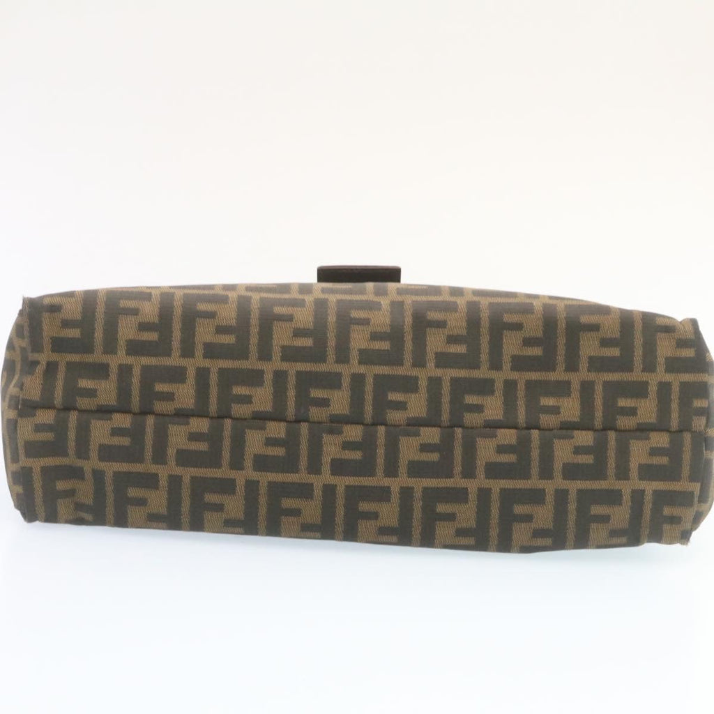 FENDI Zucca Canvas Mamma Baguette Shoulder Bag Brown Black ki1362