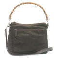 GUCCI Bamboo 2Way Shoulder Bag Nylon Dark Brown ki1593