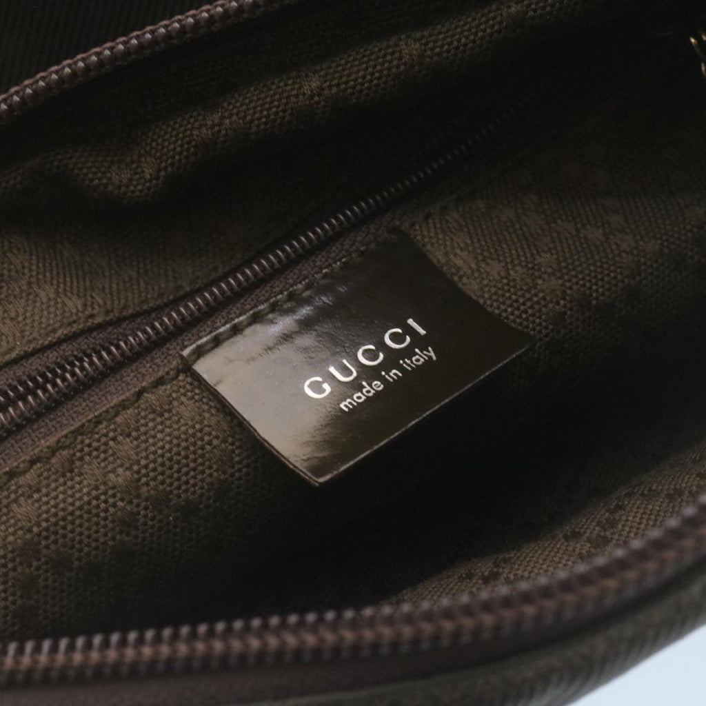 GUCCI Bamboo 2Way Shoulder Bag Nylon Dark Brown ki1593