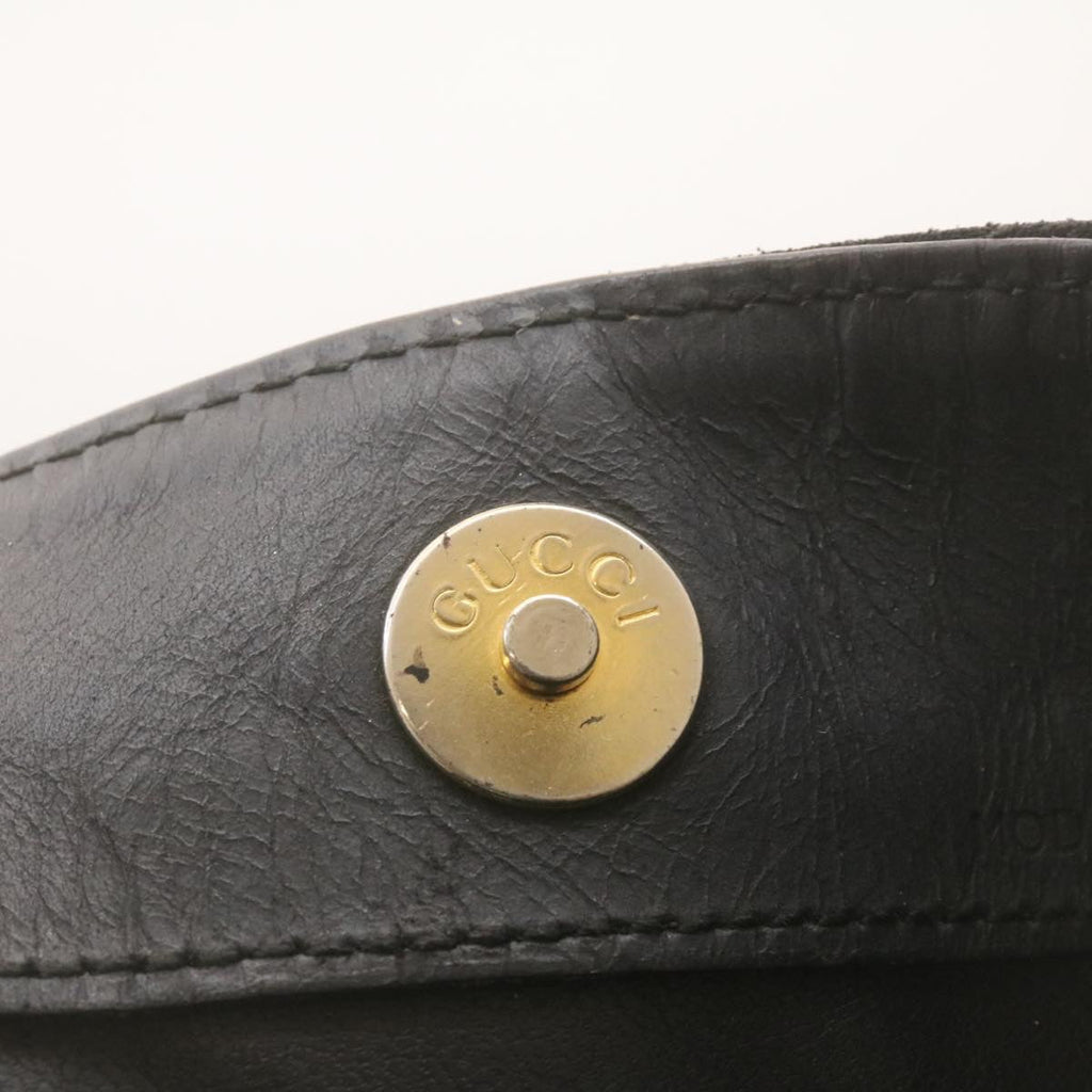 GUCCI Bamboo Shoulder Bag Suede 2Way Hand Bag Black ki1651