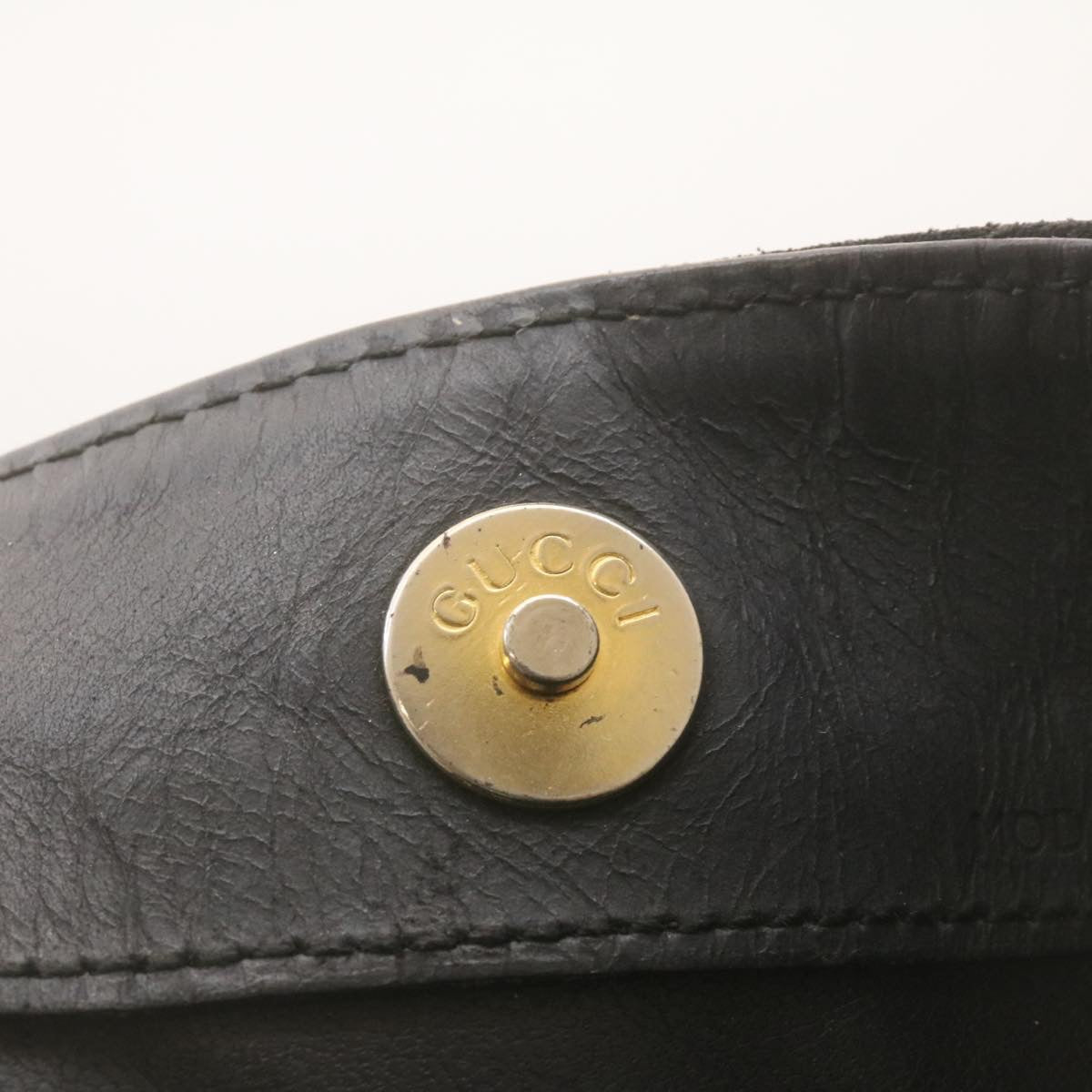 GUCCI Bamboo Shoulder Bag Suede 2Way Hand Bag Black ki1651