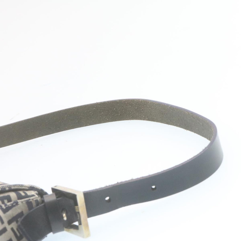 FENDI Zucchino Canvas Mamma Baguette Shoulder Bag Navy Blue ki1672