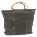GUCCI Bamboo Boston Bag Nylon Brown ki1686
