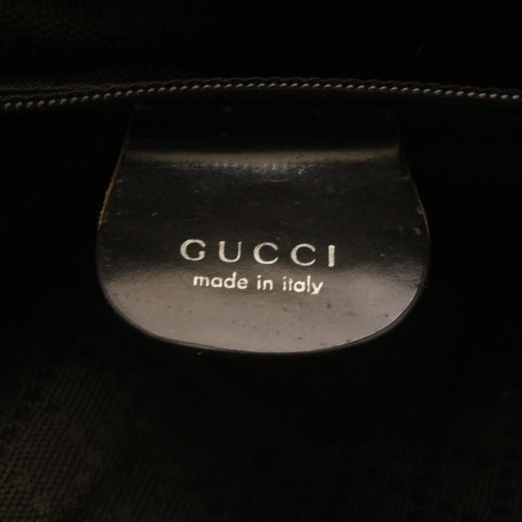 GUCCI Bamboo Boston Bag Nylon Brown ki1686