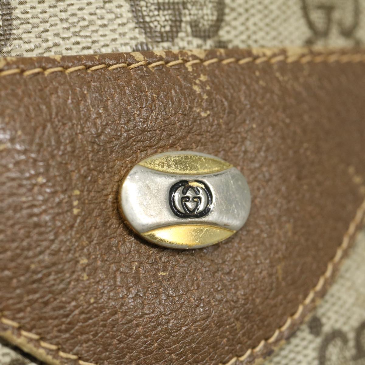GUCCI Web Sherry Line GG Canvas Tote Bag Red Green Brown ki1846