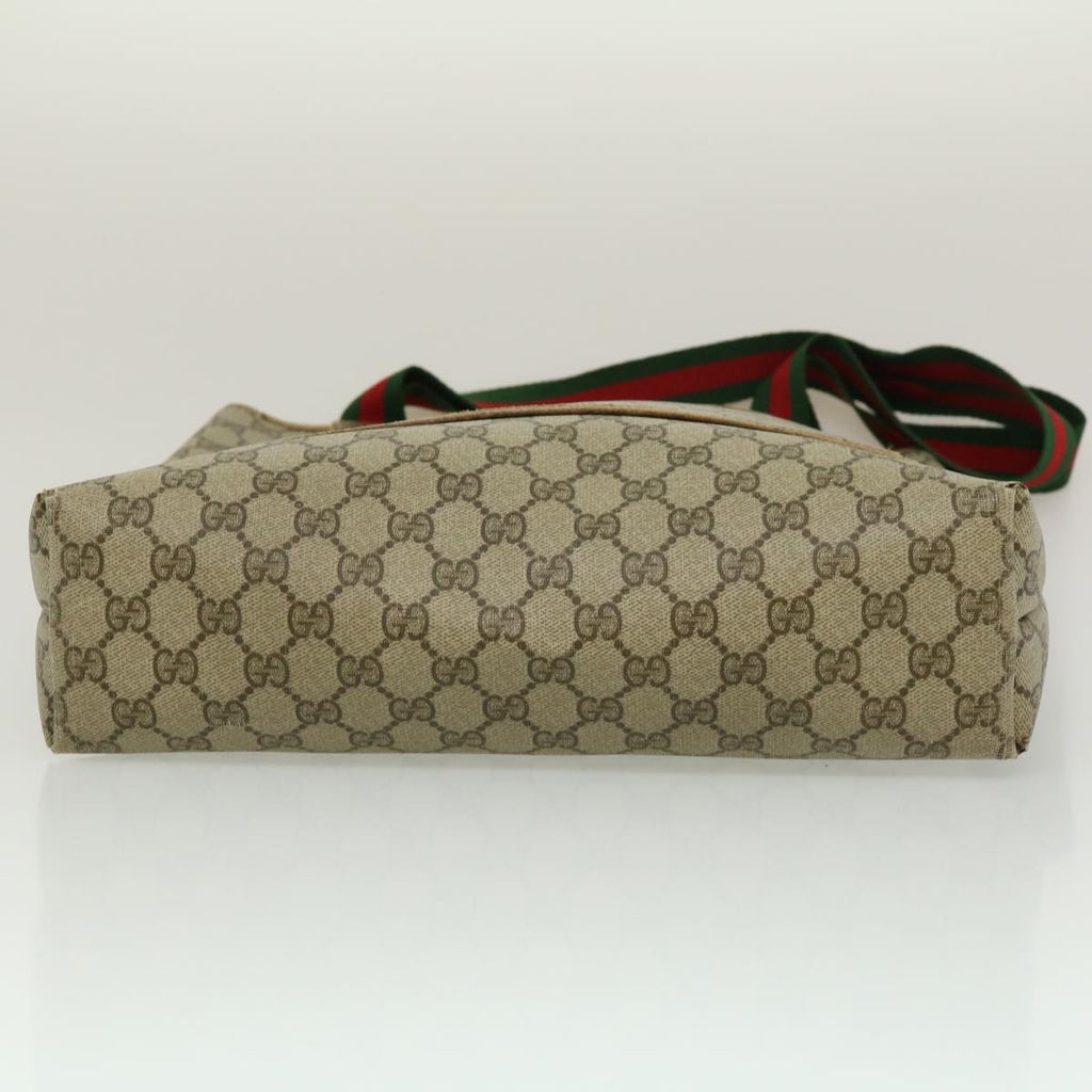GUCCI Web Sherry Line GG Canvas Tote Bag Red Green Brown ki1846