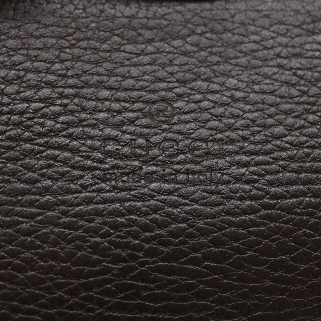 GUCCI Clutch Bag Leather Bamboo Brown ki1847