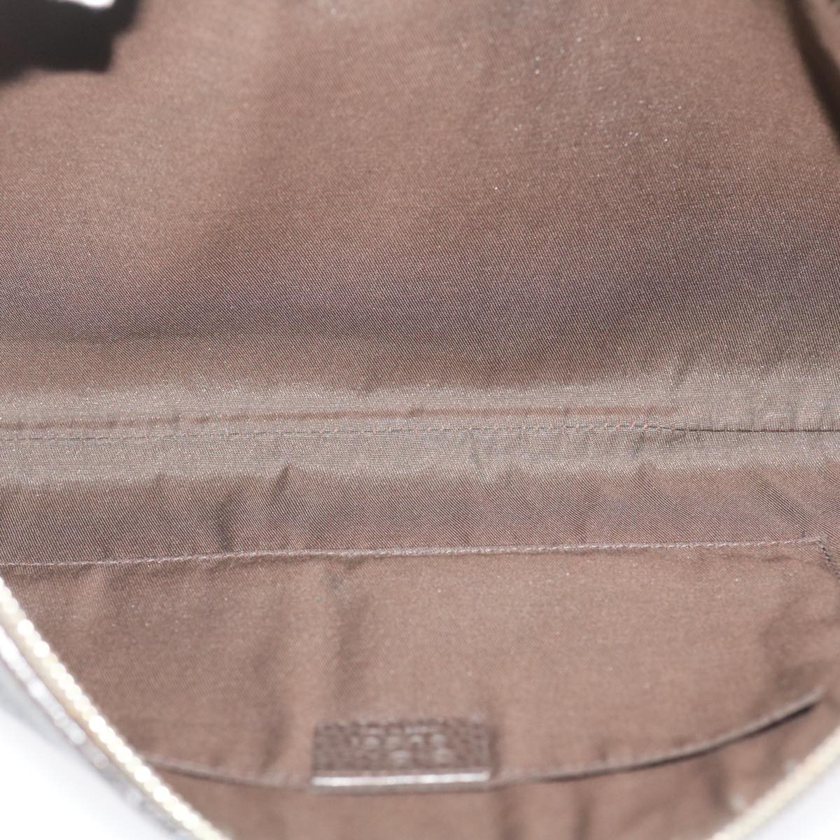 GUCCI Clutch Bag Leather Bamboo Brown ki1847