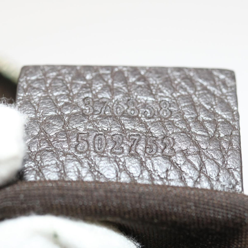 GUCCI Clutch Bag Leather Bamboo Brown ki1847
