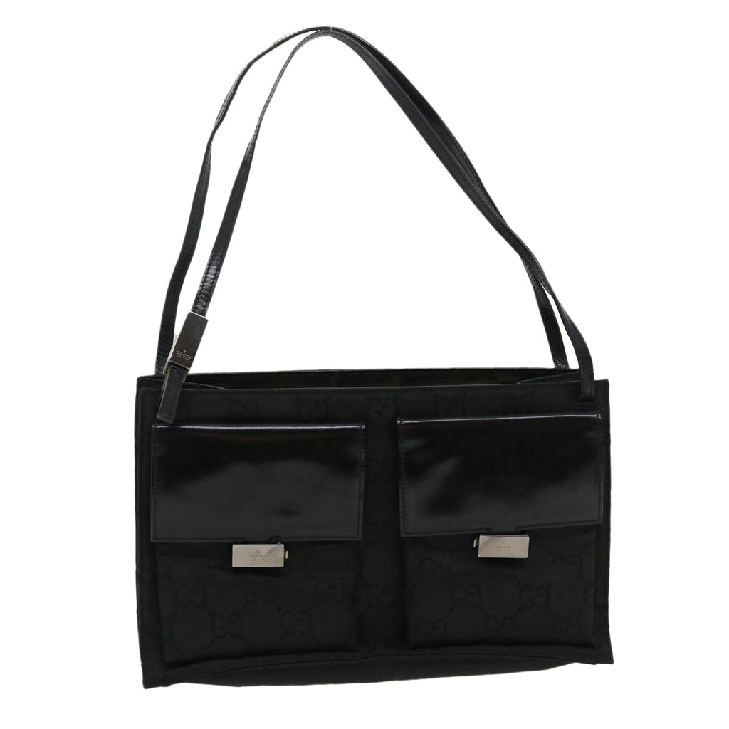 GUCCI GG Canvas Tote Bag Nylon Black ki1925