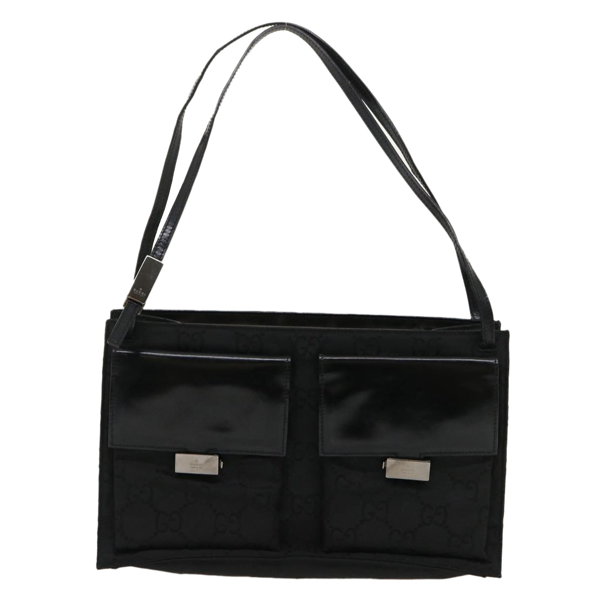 GUCCI GG Canvas Tote Bag Nylon Black ki1925