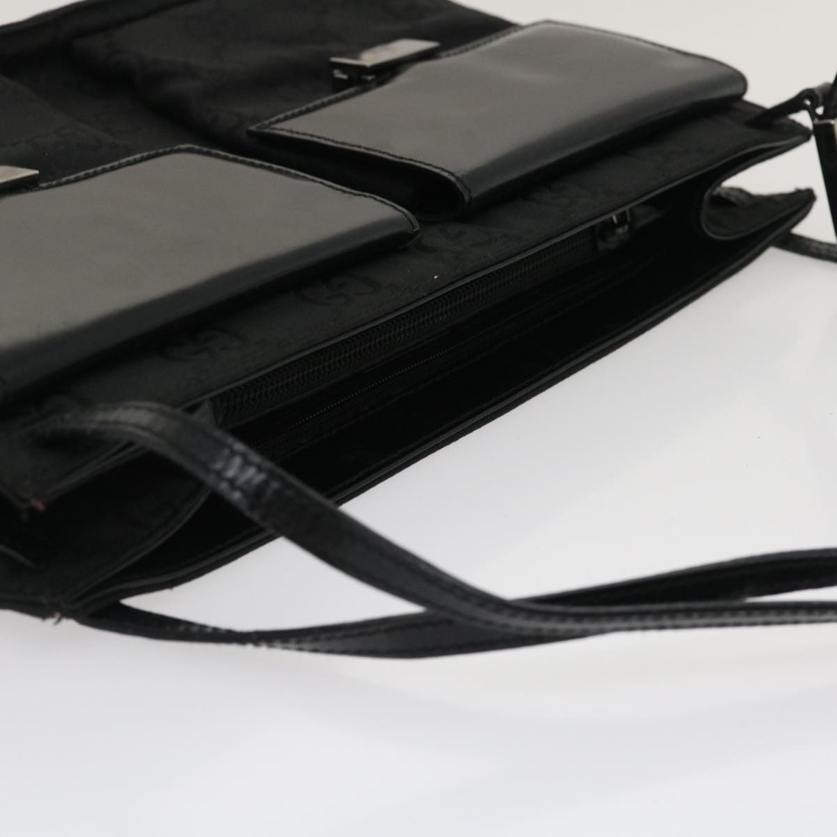 GUCCI GG Canvas Tote Bag Nylon Black ki1925