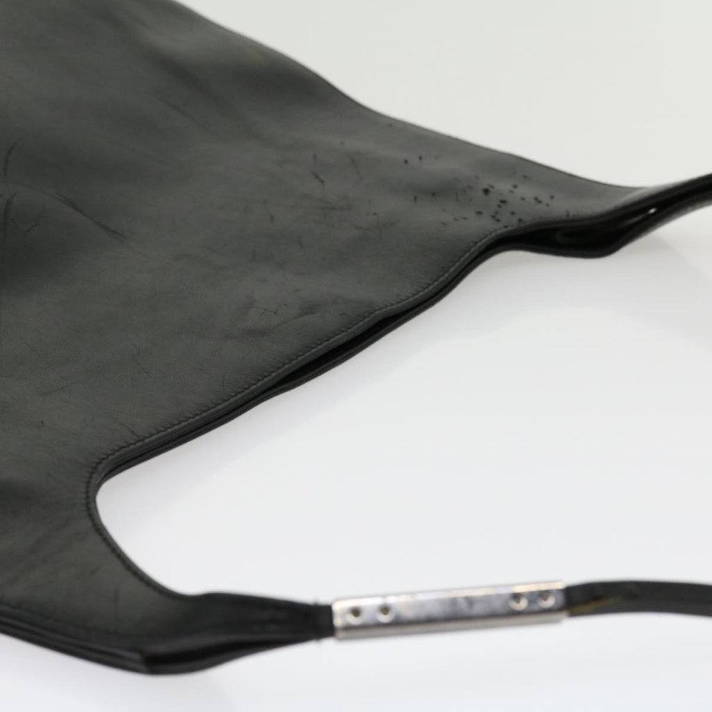 GUCCI Shoulder Bag Leather Black ki2071