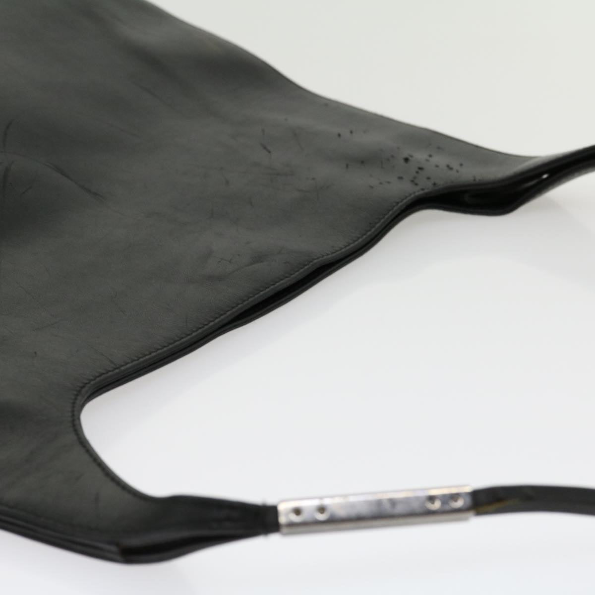 GUCCI Shoulder Bag Leather Black ki2071