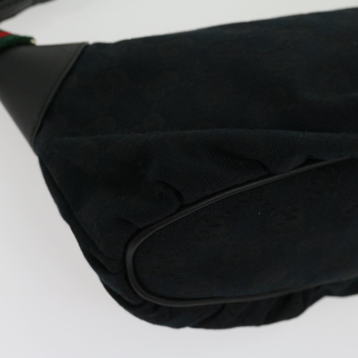 GUCCI GG Canvas Web Sherry Line Pouch Black Red Green ki2089A