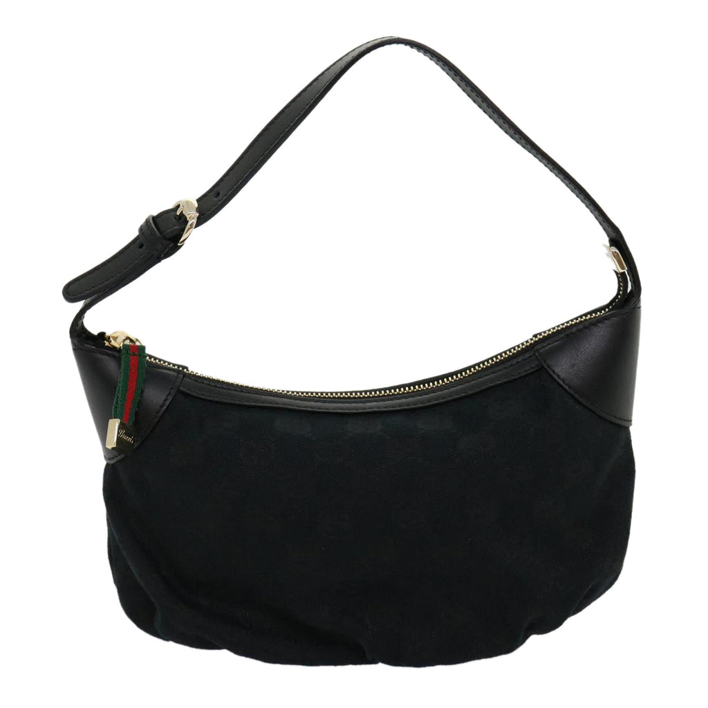GUCCI GG Canvas Web Sherry Line Pouch Black Red Green ki2089A