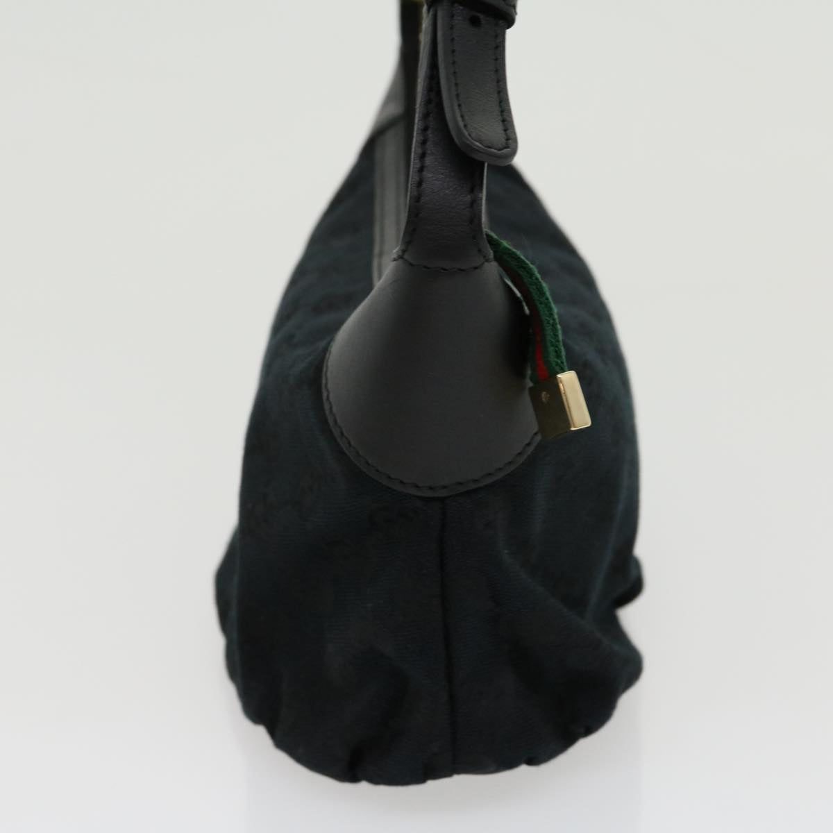 GUCCI GG Canvas Web Sherry Line Pouch Black Red Green ki2089A