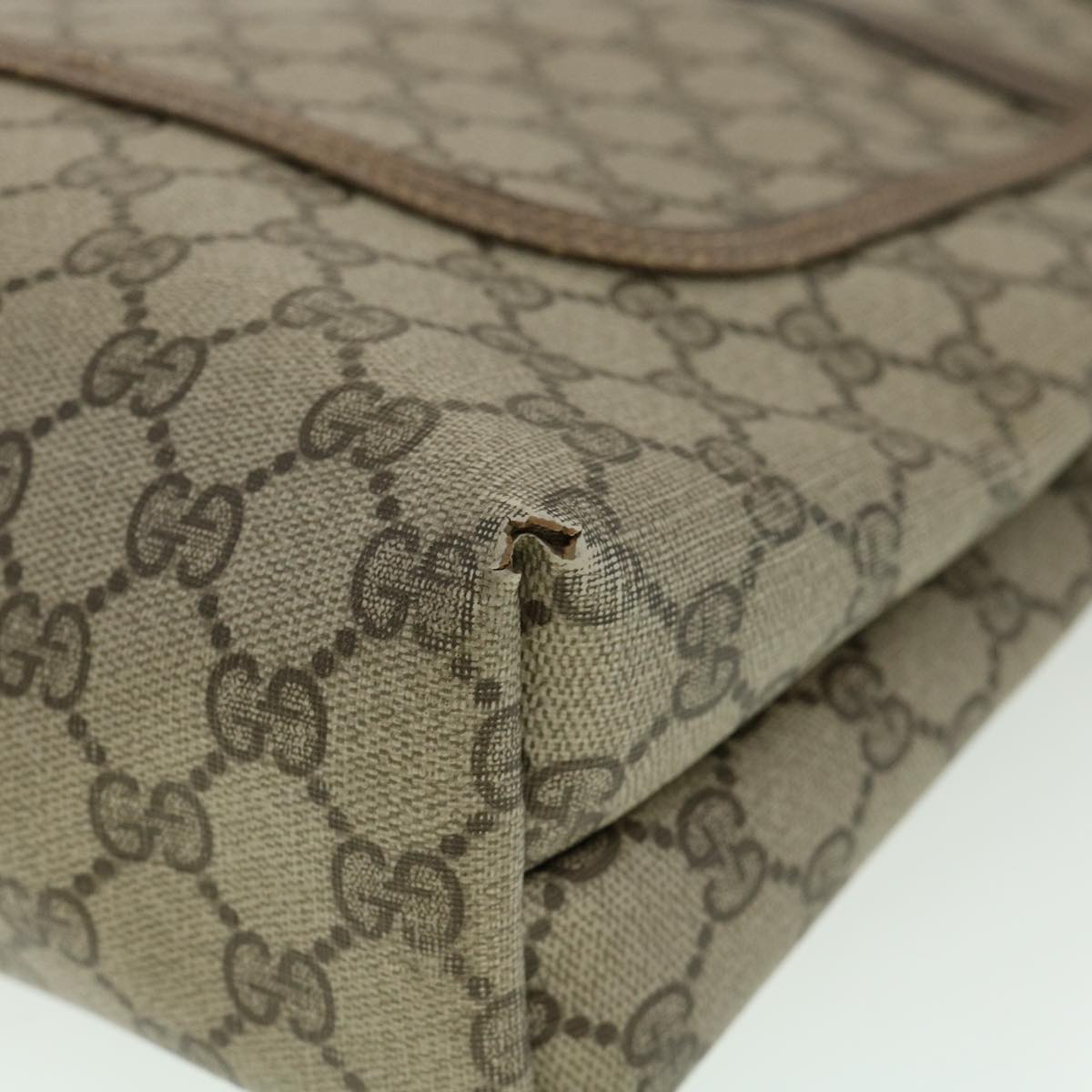 GUCCI Web Sherry Line GG Canvas Tote Bag PVC Leather Beige Green Red ki2105