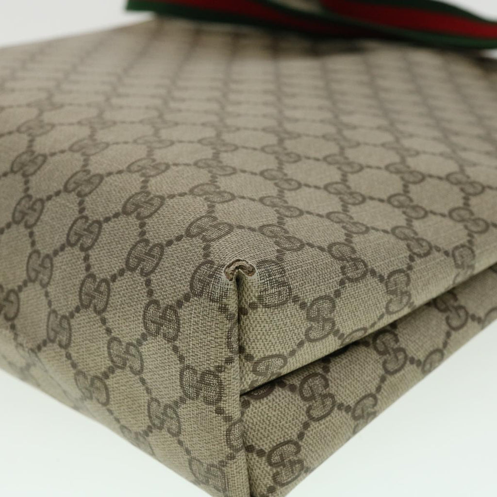 GUCCI Web Sherry Line GG Canvas Tote Bag PVC Leather Beige Green Red ki2105