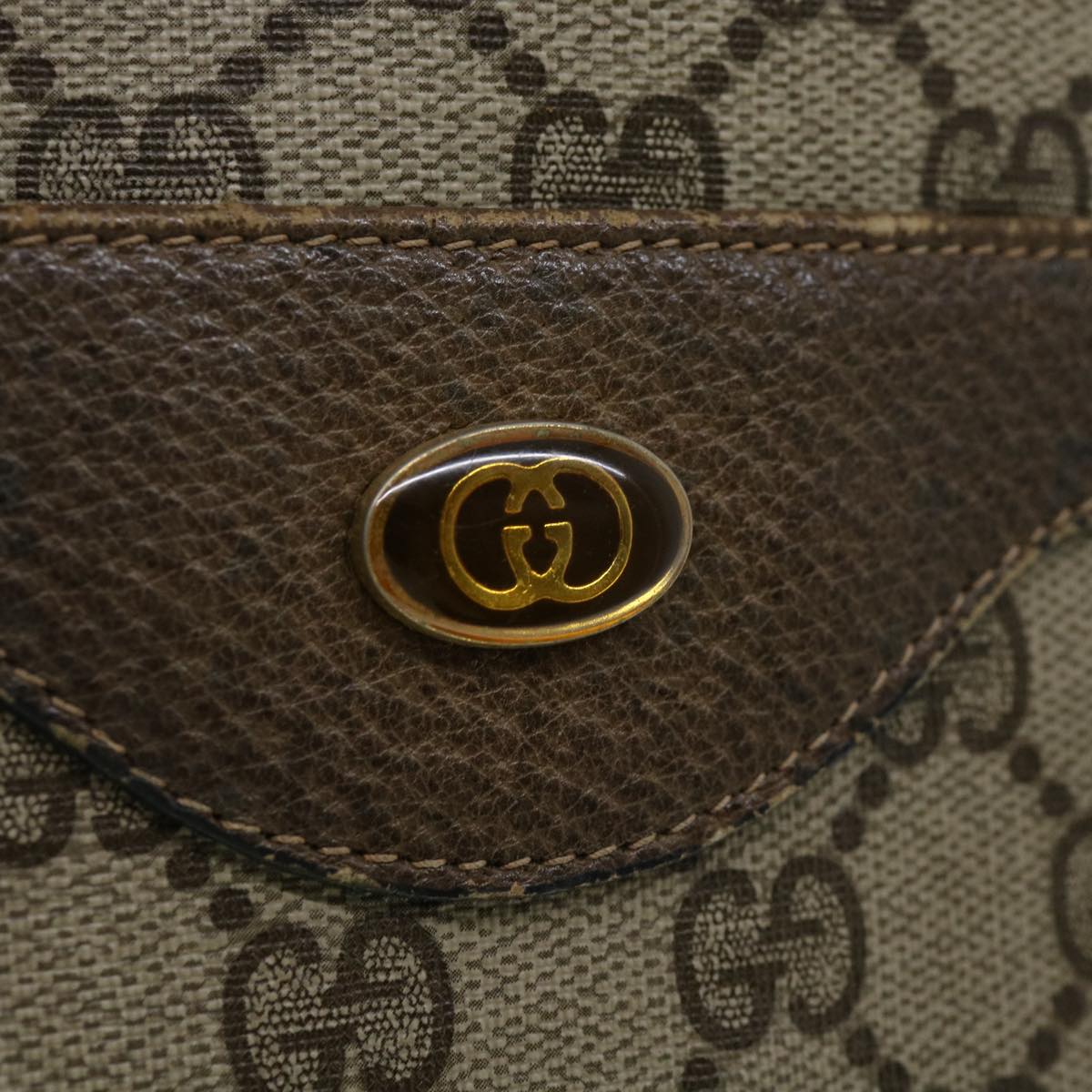 GUCCI Web Sherry Line GG Canvas Tote Bag PVC Leather Beige Green Red ki2105