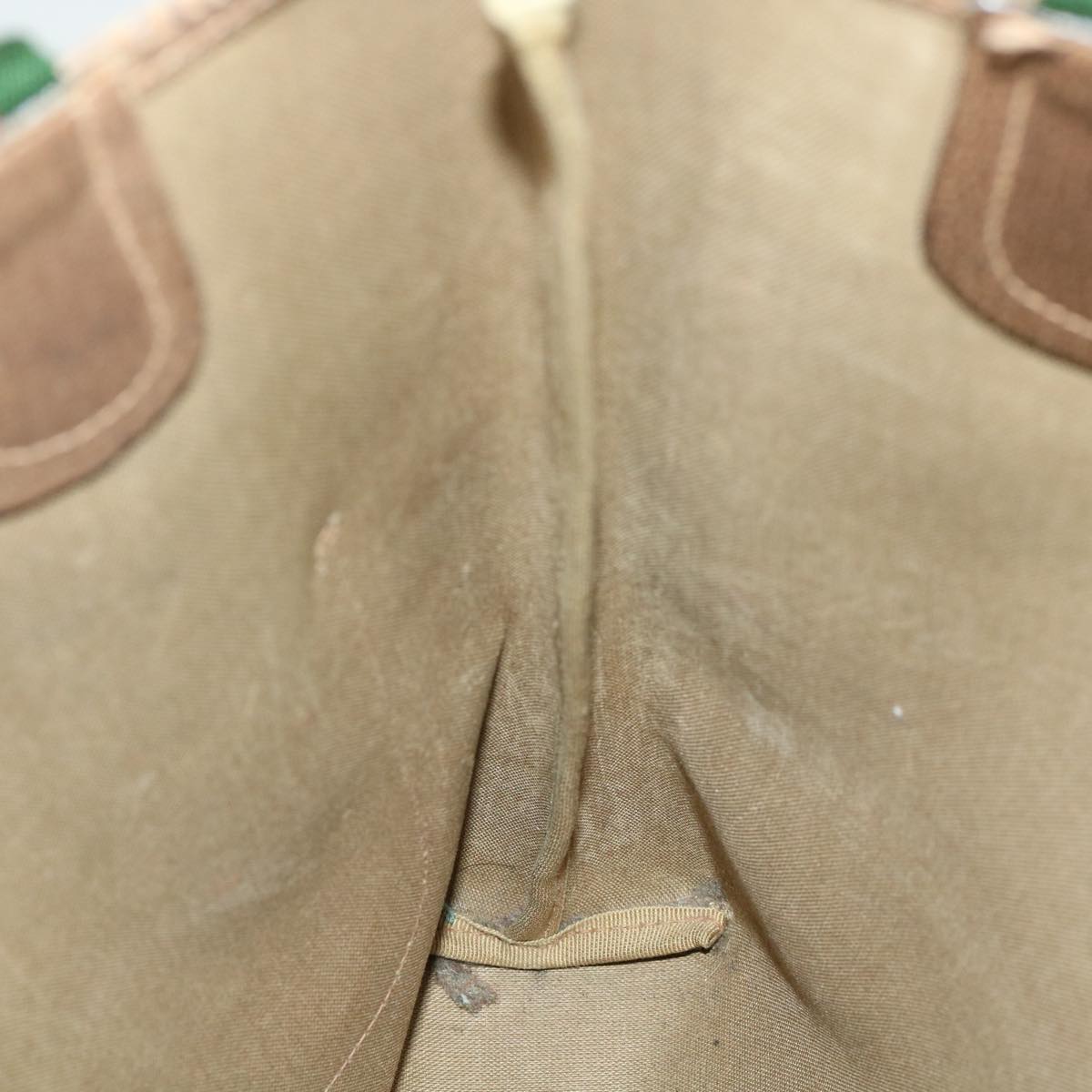 GUCCI Web Sherry Line GG Canvas Tote Bag PVC Leather Beige Green Red ki2105