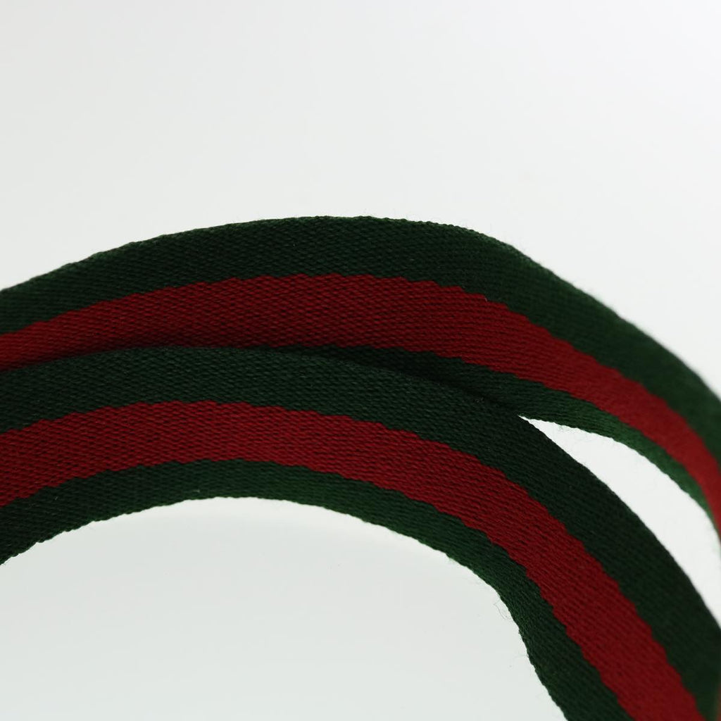 GUCCI Web Sherry Line GG Canvas Tote Bag PVC Leather Beige Green Red ki2105