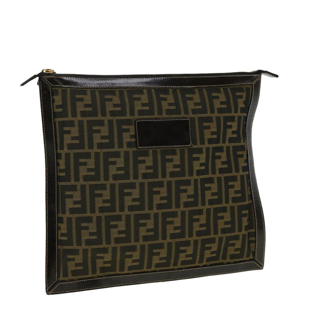 FENDI Zucca Canvas Pouch Brown ki2108