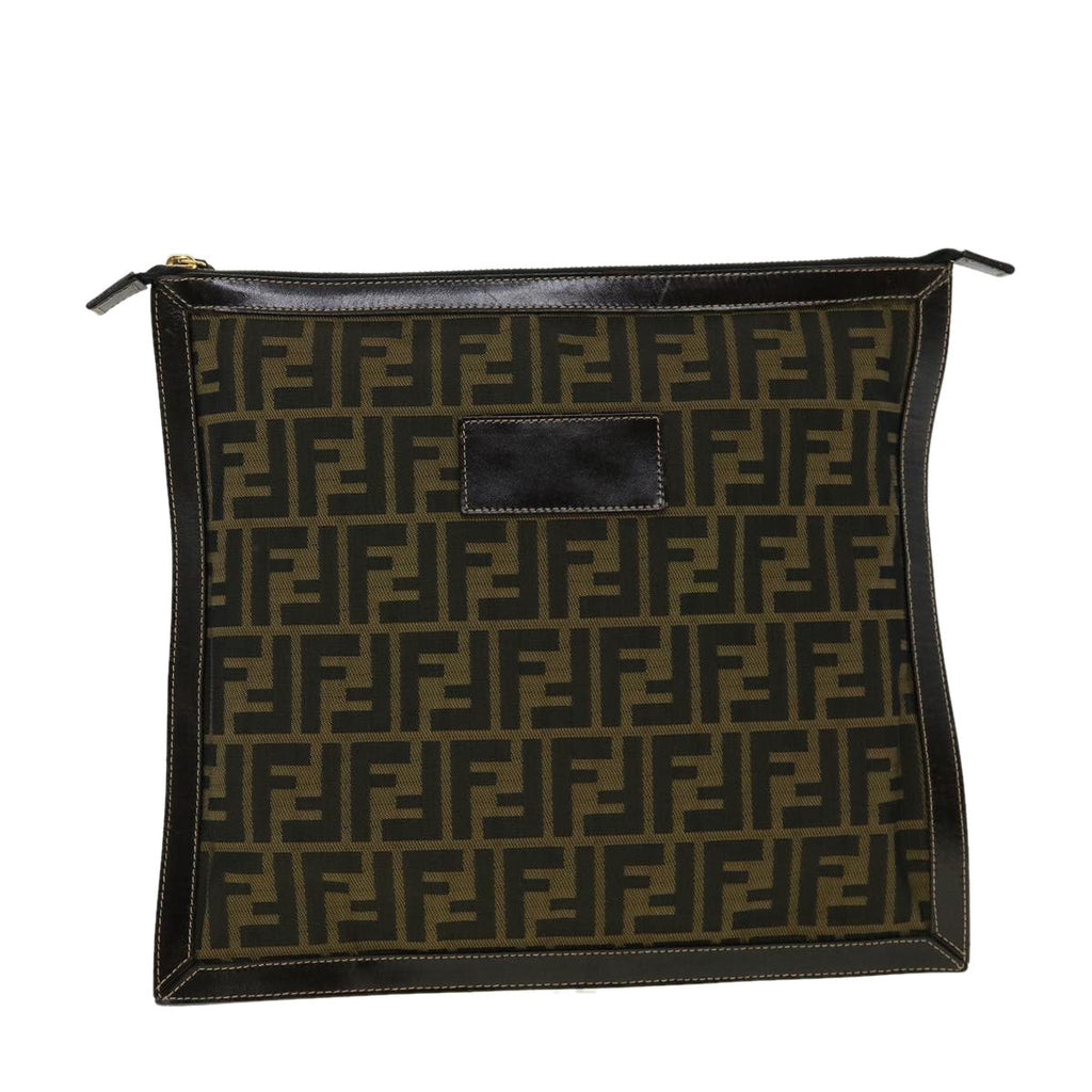 FENDI Zucca Canvas Pouch Brown ki2108