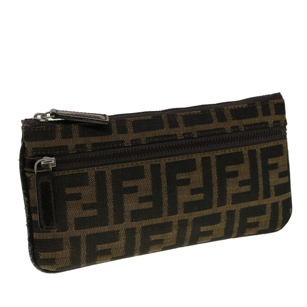 FENDI Zucca Canvas Pouch Brown ki2134