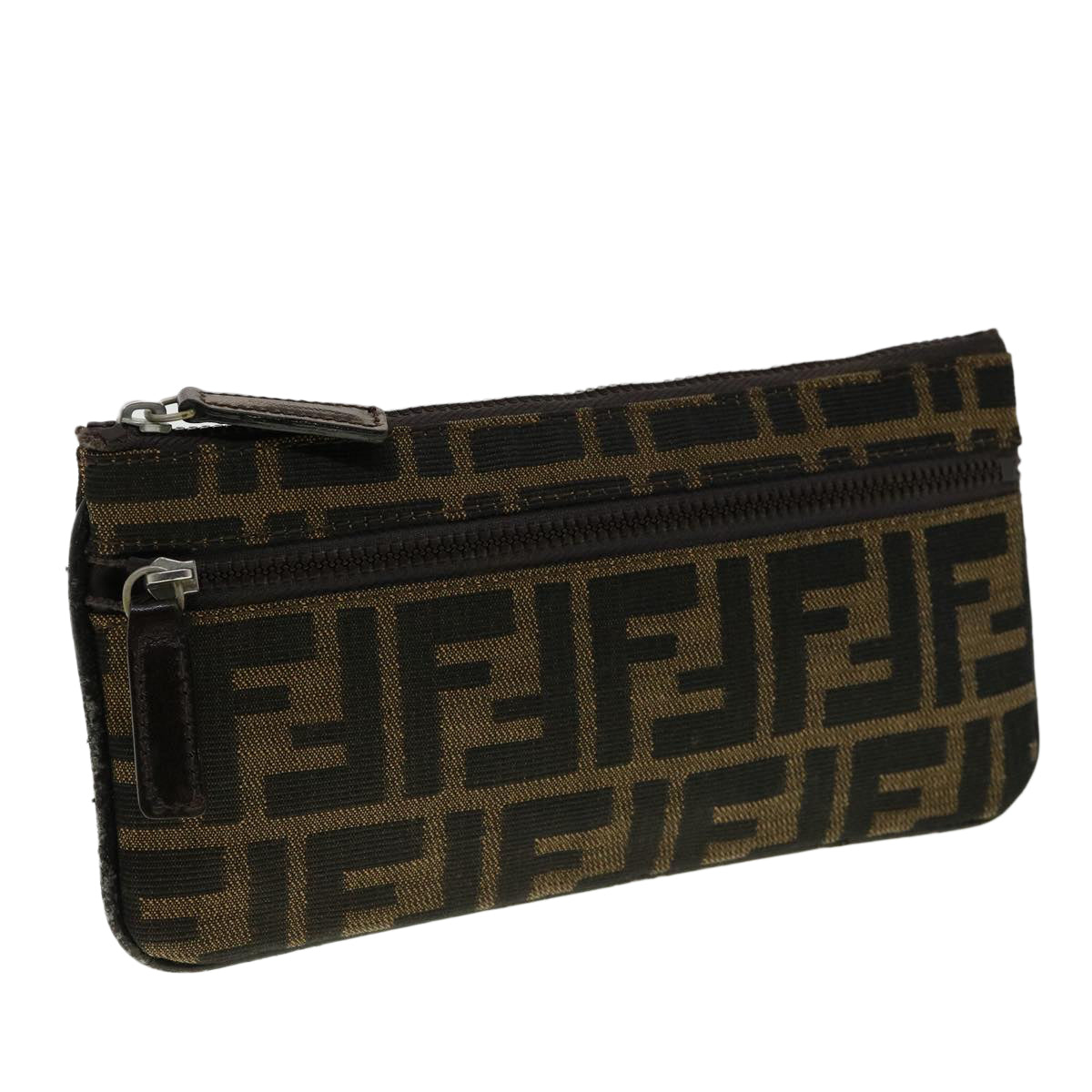 FENDI Zucca Canvas Pouch Brown ki2134