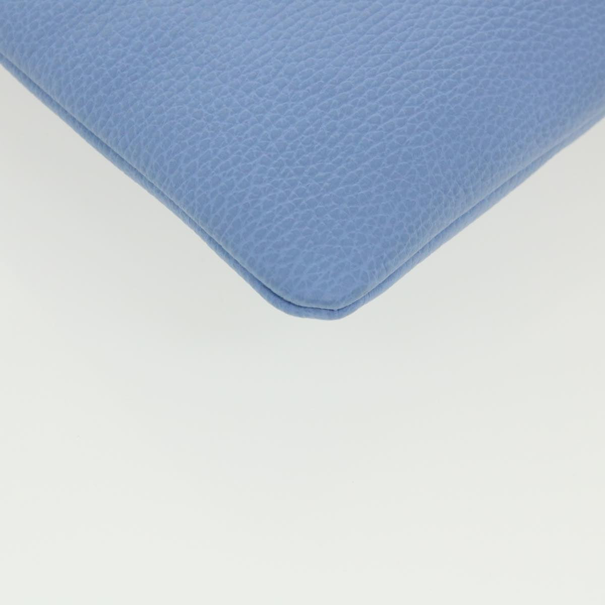 GUCCI Bamboo Fringe Clutch Bag Leather Light Blue ki2160