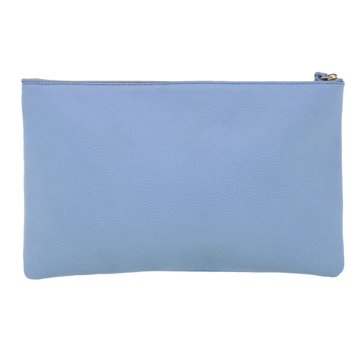 GUCCI Bamboo Fringe Clutch Bag Leather Light Blue ki2160