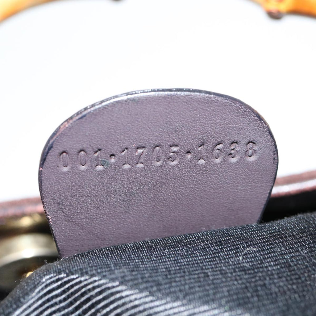 GUCCI Bamboo Shoulder Bag Suede Brown 00117051638 ki2178