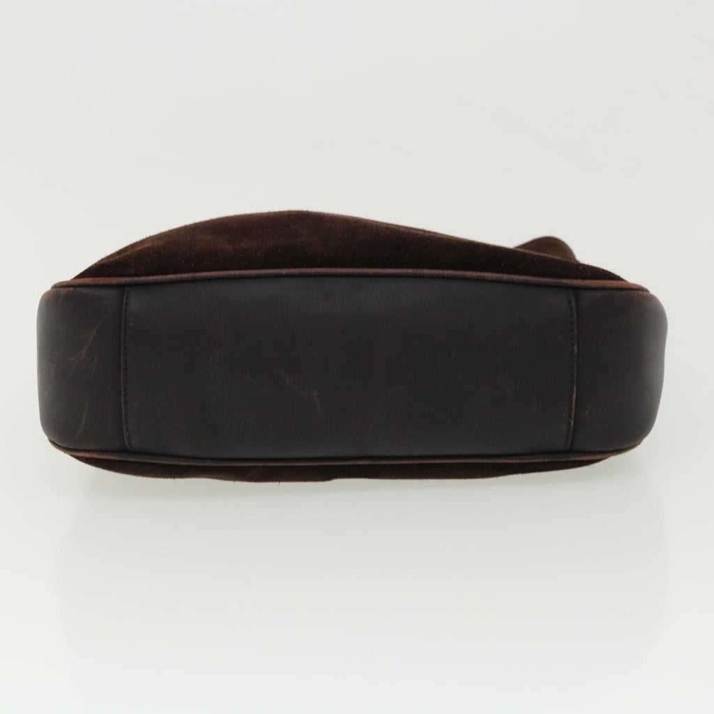 GUCCI Bamboo Shoulder Bag Suede Brown 00117051638 ki2178