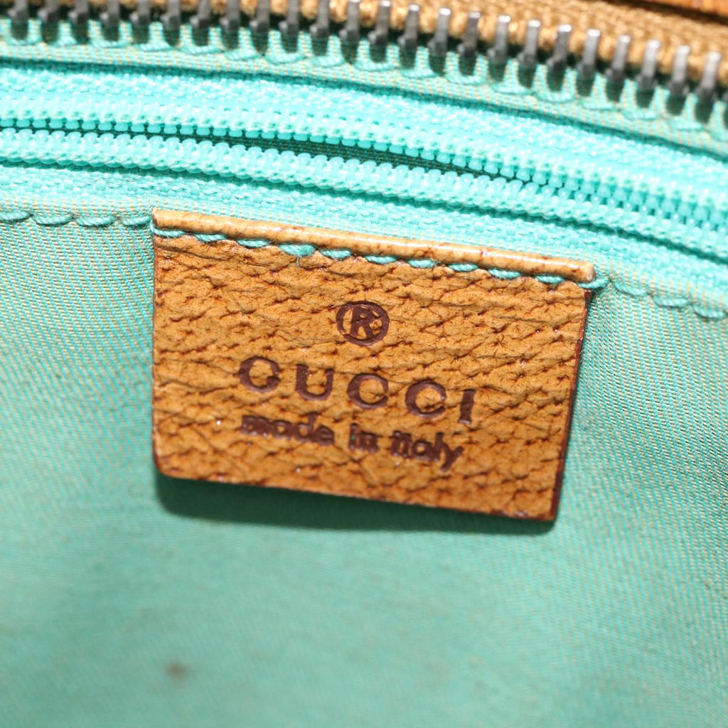 GUCCI GG Canvas Tote Bag Light Blue Brown 113011 ki2206